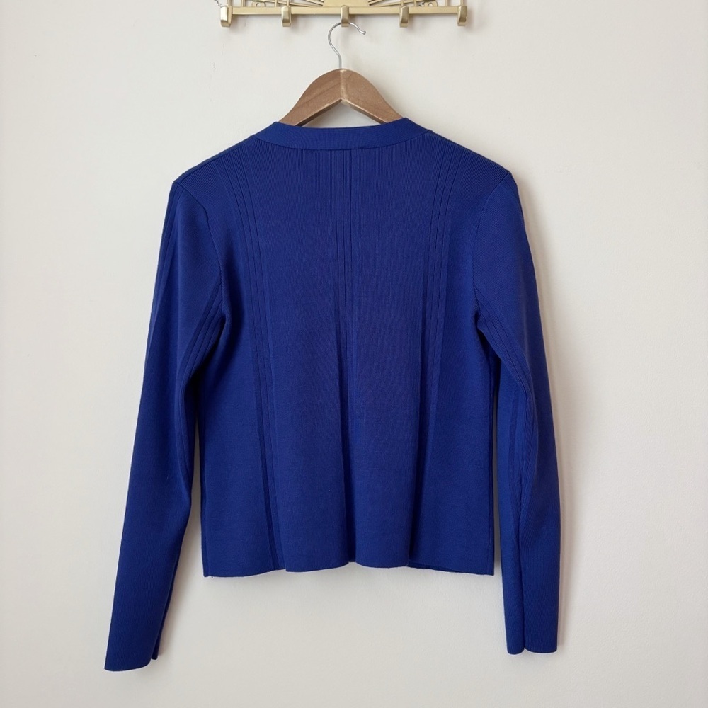 Metric Knits Galaxy Blue Cardigan Sweater Large Timeless Workwear - Picture 4 of 8